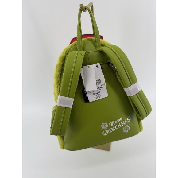 Loungefly The Grinch Mini Backpack Removable Santa Hat NWT - Picture 4 of 14